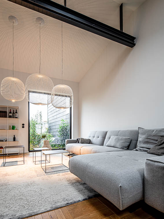 Innenraumperspektive des Wohnzimmers, Wohnloft Bonn